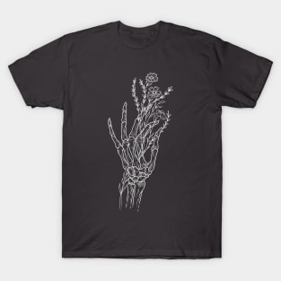 Skeleton Hand with Wildflowers T-Shirt